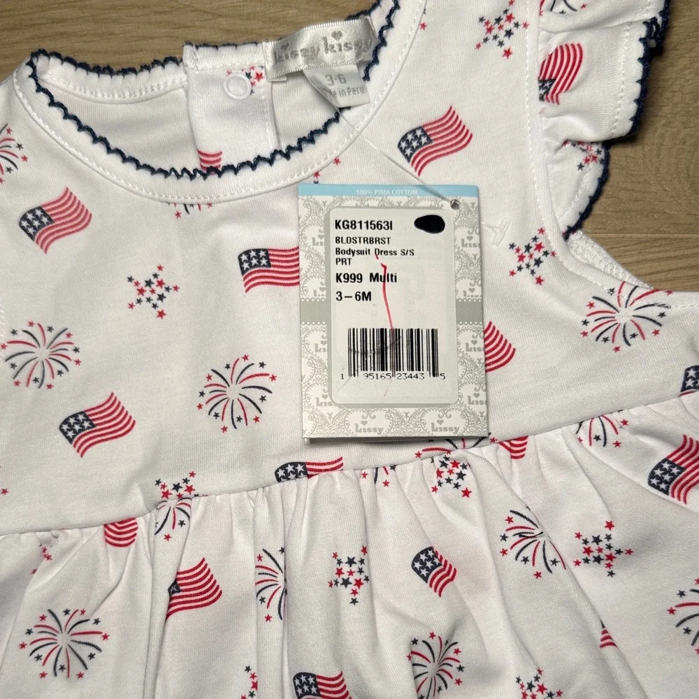 NEW WITH TAGS WITH HEADBAND! USA kissy kissy Baby bodysuit dress